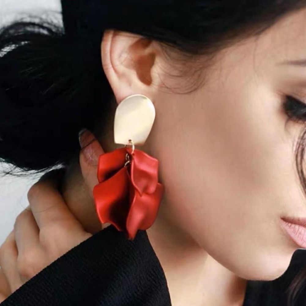 Brand New Top Fashion Red & Gold Earrings